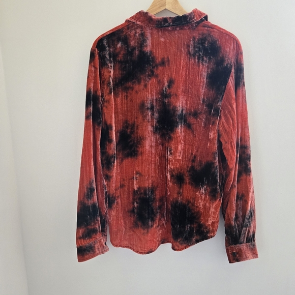 & OTHER STORIES Velvet Tie Dye Long Sleeve Overshirt - Picture 7 of 7
